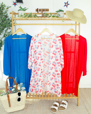 Ellie Cover-Up Kimono - Red by Michelle Mae