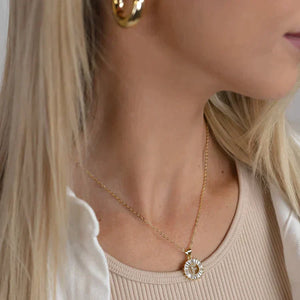 Mini Radiant Initial Necklace - Gold or Silver by Sis Kiss