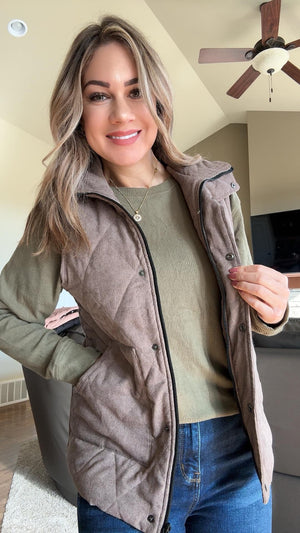 Remy Zip Up Vest - Mocha by Michelle Mae
