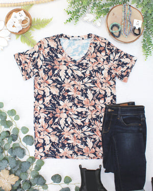 PREBOOK Sophie Top - Navy Autumn Petals