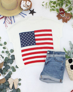 American Flag Open Knit Top by Michelle Mae