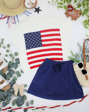 American Flag Open Knit Top by Michelle Mae
