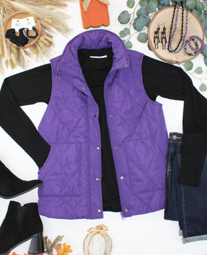 Remy Zip Up Vest - Purple by Michelle Mae