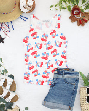 Romy Tank - Patriotic Cherries by Michelle Mae
