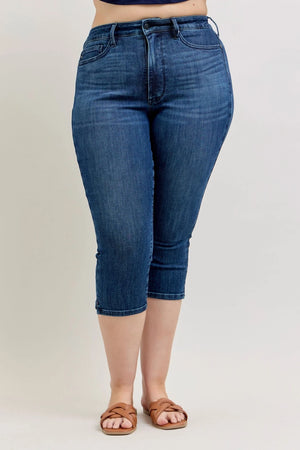 Judy Blue High Waist Tummy Control Capri Denim Jeans