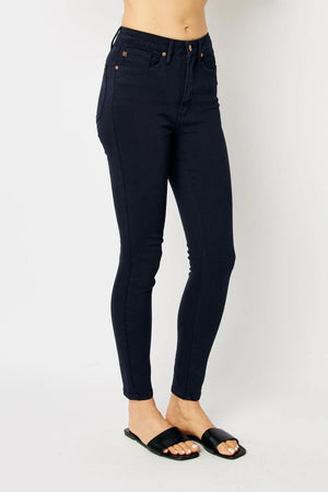 Judy Blue High Waist Garment Dyed Tummy Control Skinny Jeans Navy