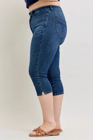 Judy Blue High Waist Tummy Control Capri Denim Jeans