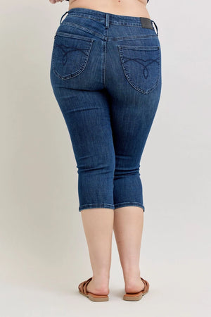 Judy Blue High Waist Tummy Control Capri Denim Jeans