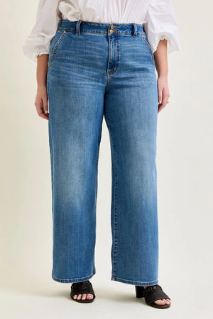 Judy Blue High Waist Trouser Column Jeans - Petite 30" Inseam