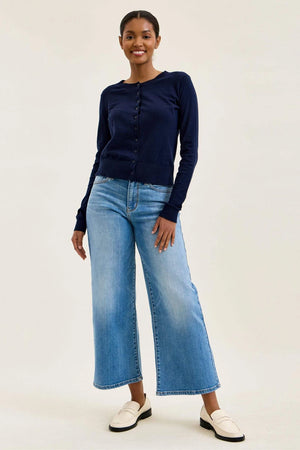 Judy Blue Mid Rise Claudia Wide Leg Ankle Jeans