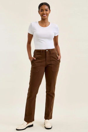 Judy Blue High Waist Aurora Weekender Jeans with Knee Darts Mahogany