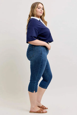 Judy Blue High Waist Tummy Control Capri Denim Jeans