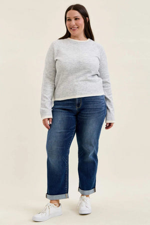 Judy Blue Mid Rise Billie Dark Wash Boyfriend Jeans