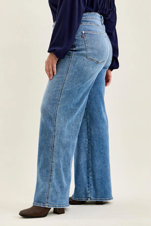 Judy Blue High Waist Angelina Column Straight Leg Classic Soft Indigo Jeans