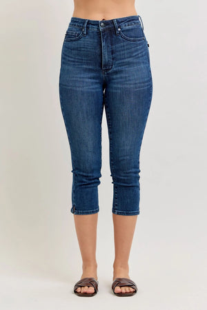 Judy Blue High Waist Tummy Control Capri Denim Jeans