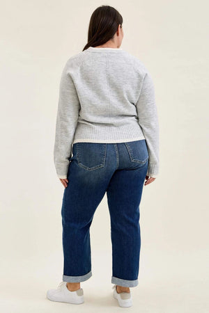 Judy Blue Mid Rise Billie Dark Wash Boyfriend Jeans