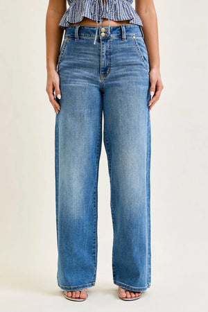Judy Blue High Waist Trouser Column Jeans - 32" Regular Inseam