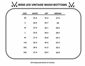 Wide Leg Vintage Wash Bottoms - Winter Blue by Michelle Mae