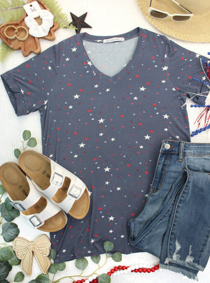 Sophie Top - Blue Liberty Stars by Michelle Mae