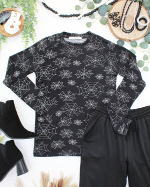 Blair Long Sleeve Top - Midnight Webs by Michelle Mae