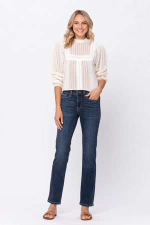 Judy Blue Mid Rise Straight Leg Non distressed Jean