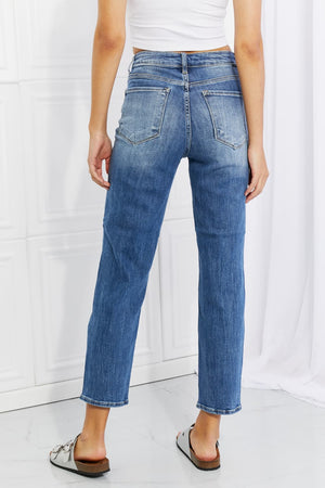 RISEN High Rise Distressed Relaxed Cropped Jeans