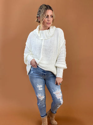 Solid Long Sleeve Turtle Neck Sweater