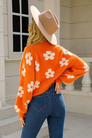 Floral Open Front Fuzzy Cardigan - 5 colors
