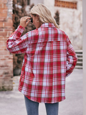 Plaid Dropped Shoulder Flannel Shirt - 7 colors