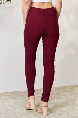 YMI Jeanswear Hyperstretch Mid Rise Skinny Jeans Dark Wine