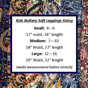 Kids Buttery Soft Leggings - Brown Patchwork