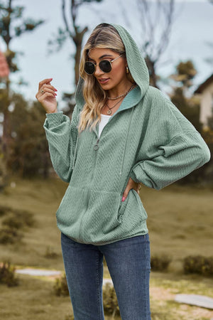 Cable Knit Long Sleeve Hooded Jacket - 8 colors