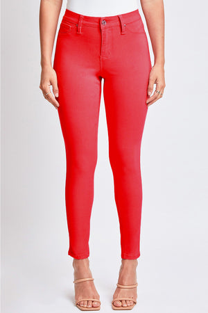 YMI Jeanswear Hyperstretch Mid Rise Skinny Jean in Ruby Red