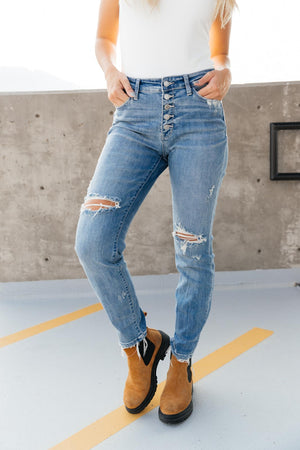 Judy Blue High Rise Boyfriend Button Fly Denim