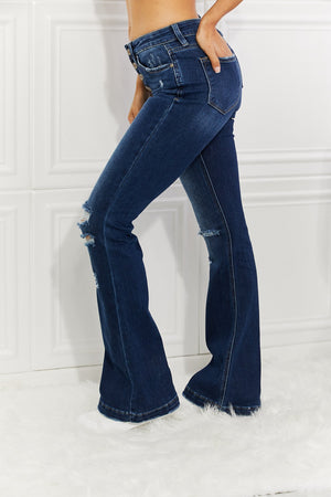 Kancan Mid rise Button Fly Flare Jeans