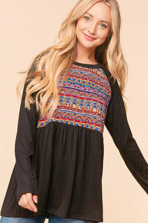 Haptics Bohemian Raglan Sleeve Top