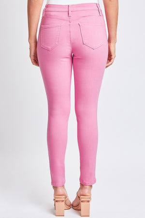 YMI Jeanswear Hyperstretch Mid-Rise Skinny Pants Flamingo Pink