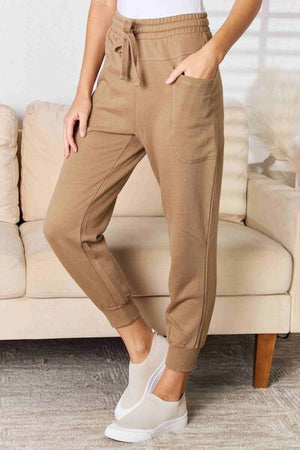 RISEN High Rise Relaxed Joggers Mocha