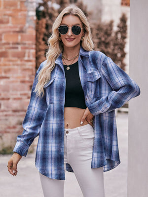 Plaid Dropped Shoulder Flannel Shirt - 7 colors