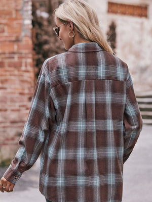 Plaid Dropped Shoulder Flannel Shirt - 7 colors