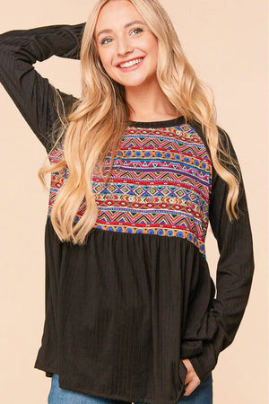 Haptics Bohemian Raglan Sleeve Top