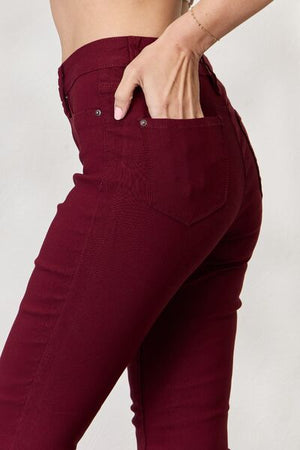 YMI Jeanswear Hyperstretch Mid Rise Skinny Jeans Dark Wine