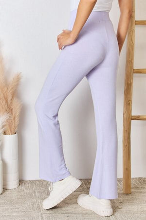 RISEN High Waist Ultra Soft Knit Flare Pants Lavender