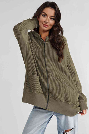 Hanging Out Zip-Up Long Sleeve Relaxed Hooded Jacket - 6 colors