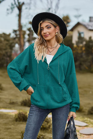 Cable Knit Long Sleeve Hooded Jacket - 8 colors