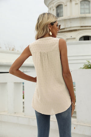 Swiss Dot Notched Neck Tank - 9 colors