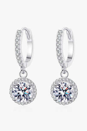 Moissanite Round-Shaped 2 Carat Drop Earrings