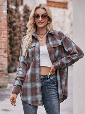 Plaid Dropped Shoulder Flannel Shirt - 7 colors