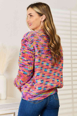 V-Neck Multicolor Long Sleeve Cardigan