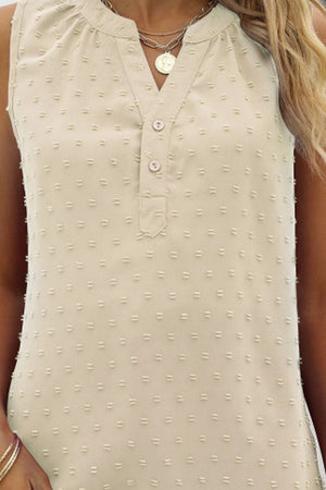 Swiss Dot Notched Neck Tank - 9 colors